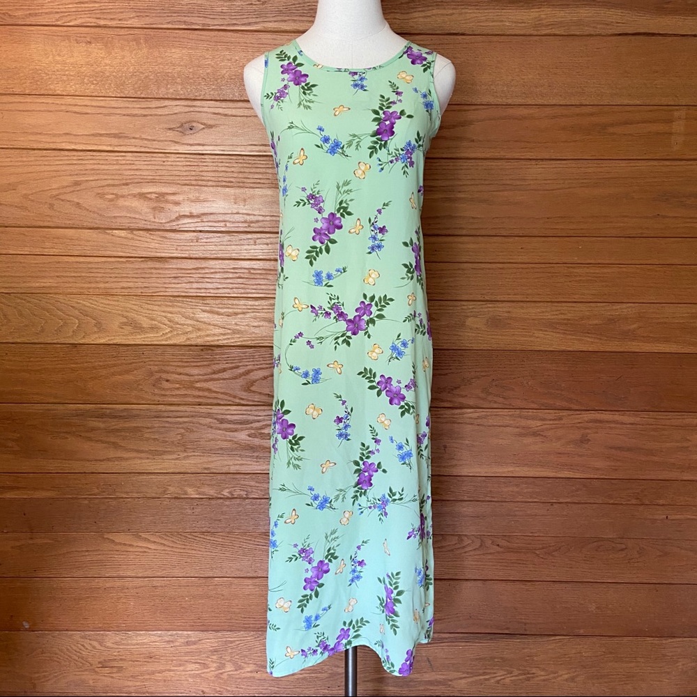 Vintage Y2K butterfly floral print dress